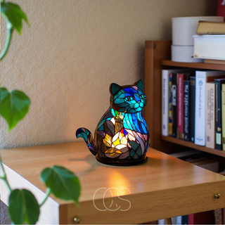 Farverig Katte LED Bordlampe