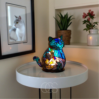 Farverig Katte LED Bordlampe