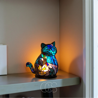 Farverig Katte LED Bordlampe