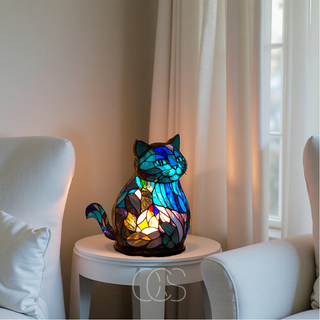 Farverig Katte LED Bordlampe