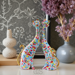 Farverig Katte Skulptur