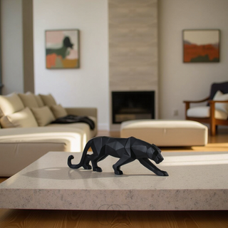 Geometrisk Panter Skulptur