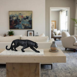 Geometrisk Panter Skulptur