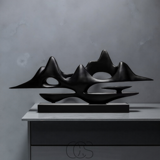 Abstrakt Sort Skulptur