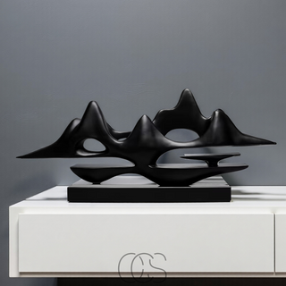 Abstrakt Sort Skulptur