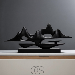 Abstrakt Sort Skulptur