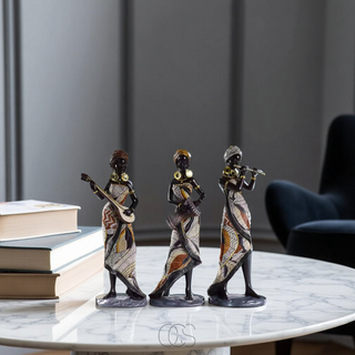 Musikalske Kvinde Figur Skulpturer