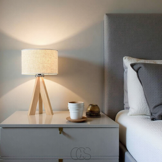 Minimalistisk Træ Bordlampe
