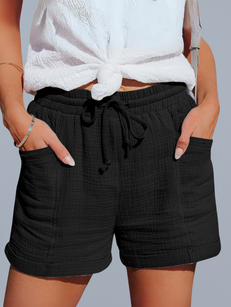 Shorts med Snøre | Beige | Hør | Komfortable & Afslappede