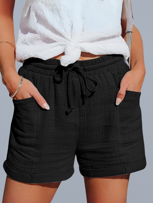 Shorts med Snøre | Beige | Hør | Komfortable & Afslappede