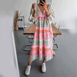 Broderet boho sommerkjole