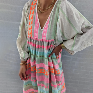 Broderet boho sommerkjole
