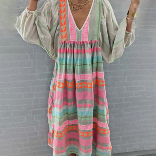 Broderet boho sommerkjole