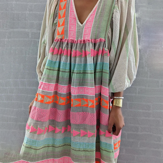 Broderet boho sommerkjole