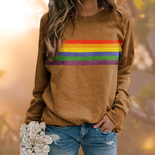 Sweatshirt med Regnbuestriber