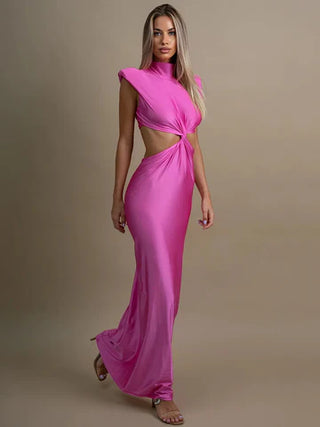 Elegant Pink Kjole med Twist