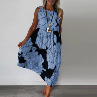 Blomsterprintet Midi Kjole