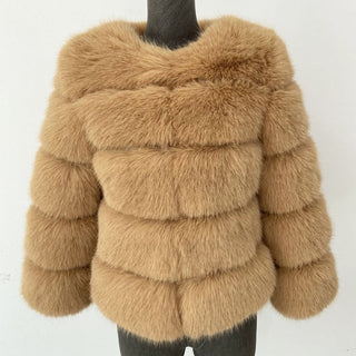 Luksus Faux Fur Jakke | Puffy Look | Varm og Glamourøs Vinterstil