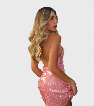 Glitrende Pailletkjole i Pink