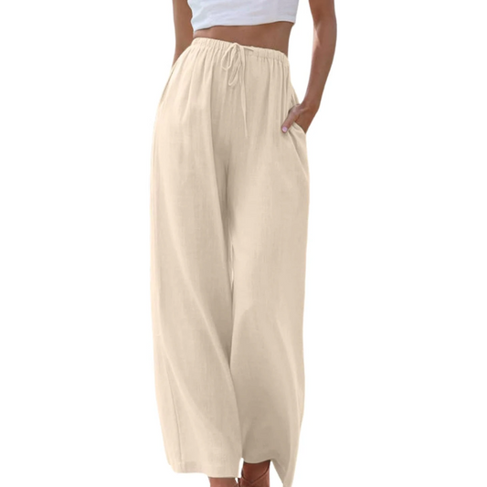 Ella Wide-Leg Hørbukser | Åndbare & Stilfulde | Perfekt til En Ubesværet Look