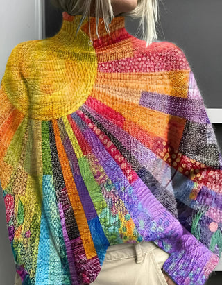 Farverig Strikket Turtleneck
