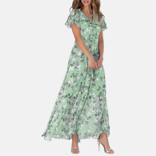 Mintblomstret Maxikjole