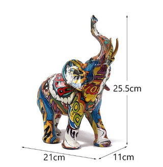 Farverig Elefant Skulptur