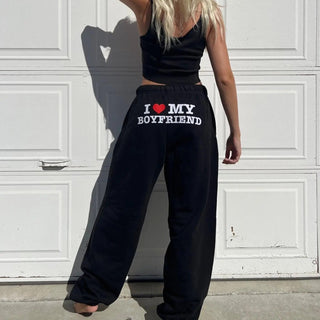 Statement Sweatpants | I Love My Boyfriend | Casual og Sjov Komfort