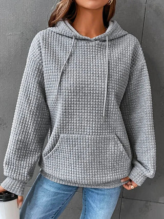 Quiltet Hoodie med Kængurulomme