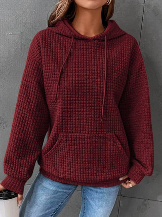 Quiltet Hoodie med Kængurulomme