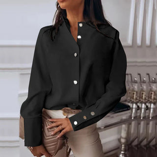 Skjortebluse med Asymmetriske Knapper
