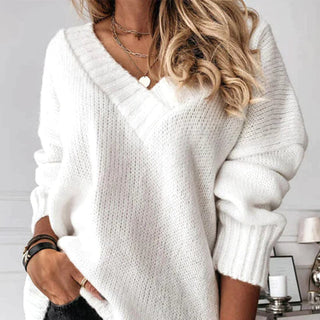 V-hals sweater i basisstil