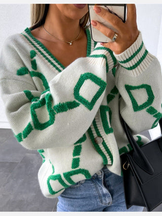Geometrisk strikket cardigan