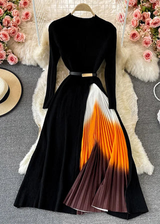 Elegant plisseret aften kjole