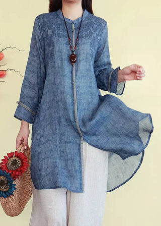 Denim Skjorte med Knaplukning