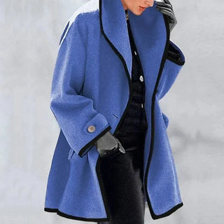 Kontrastdetaljeret Uldlook Frakke