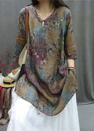 Blomstret Patchwork Tunika