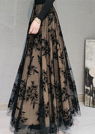 Floral lace lang nederdel