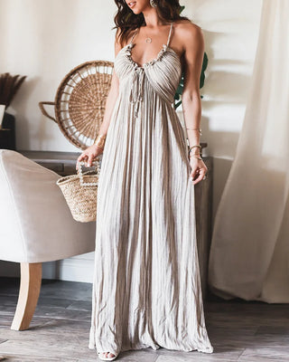 Stribet Boho Maxikjole