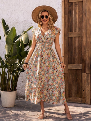 Blomstret Maxikjole med Smock