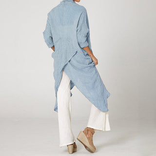Draperet Lang Cardigan | Hør | Let og Elegant