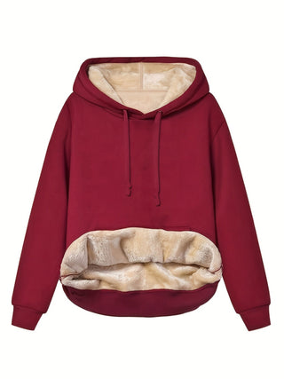 Hoodie med Foret Kængurulomme