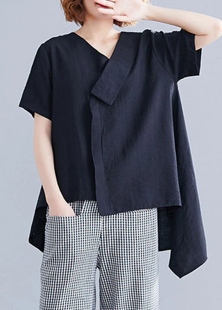 Asymmetrisk bluse med drapering