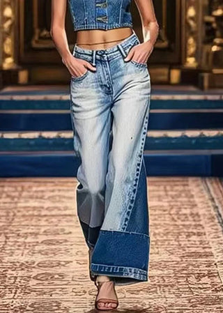 Tofarvede Bredde Pasform Denim Jeans