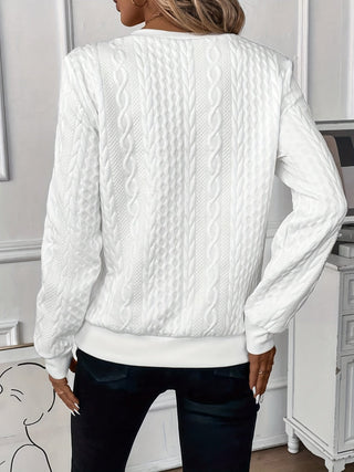 Struktureret Sweatshirt med Lynlås