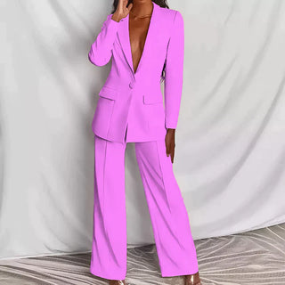 Elegant Bukser Sæt | Blazer og Vide Bukser | Perfekt til Aften og Events