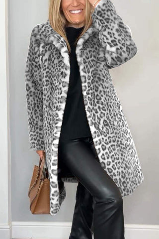 Leopard Fake Fur Frakke