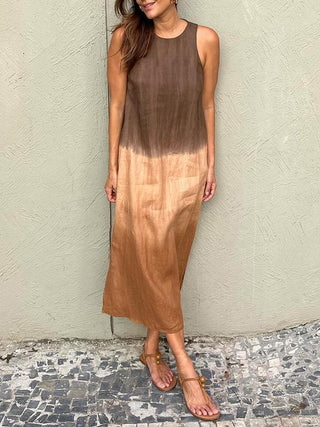 Ærmeløs Dip Dye Midikjole