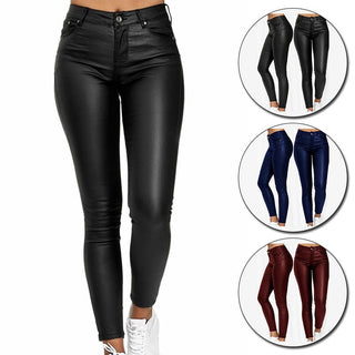 Coated skinny bukser