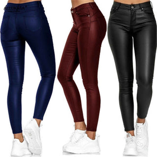 Coated skinny bukser